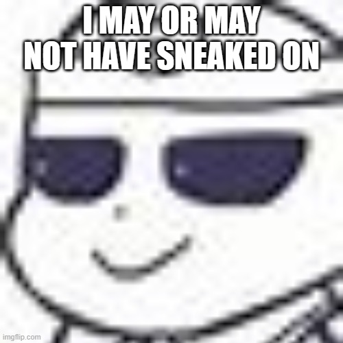E | I MAY OR MAY NOT HAVE SNEAKED ON | image tagged in smug night sans | made w/ Imgflip meme maker