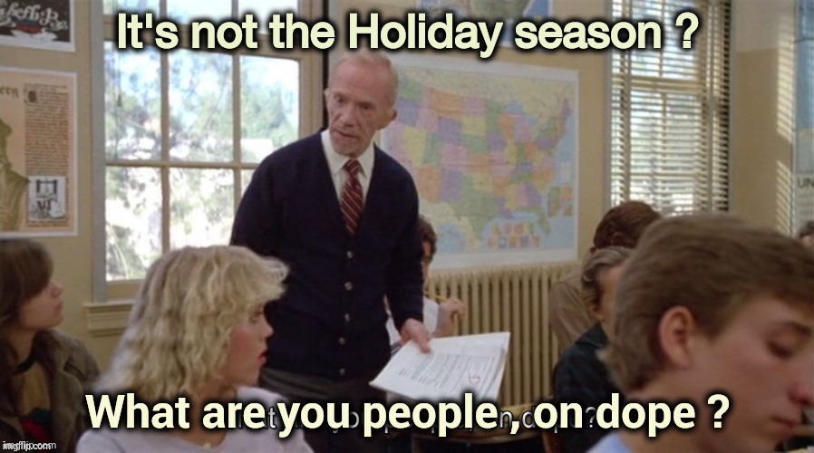 On Dope | It's not the Holiday season ? | image tagged in on dope | made w/ Imgflip meme maker