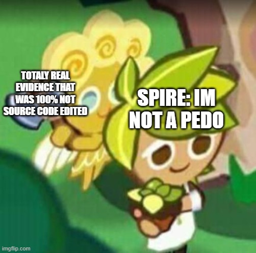 IDK i like this temp | SPIRE: IM NOT A PEDO; TOTALY REAL EVIDENCE THAT WAS 100% NOT SOURCE CODE EDITED | made w/ Imgflip meme maker