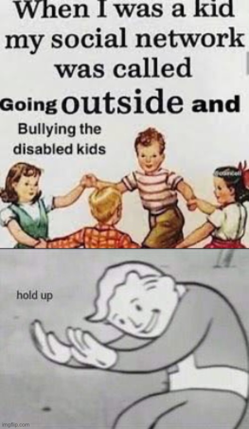 why- | image tagged in fallout hold up,social network,bullying,wtf,dark humor,pumpkin facts | made w/ Imgflip meme maker