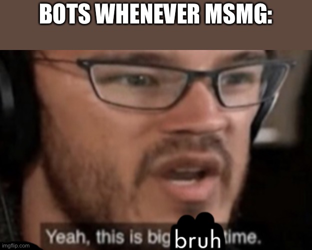 Big Bruh Time | BOTS WHENEVER MSMG: | image tagged in big bruh time | made w/ Imgflip meme maker