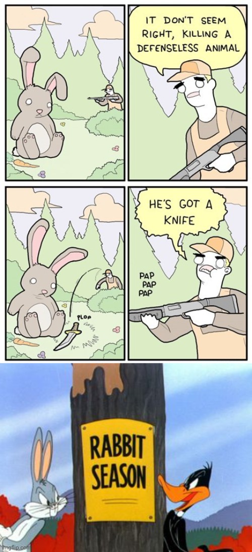 Rabbit | image tagged in rabbit season,rabbit,memes,hunting,comics/cartoons,comics | made w/ Imgflip meme maker
