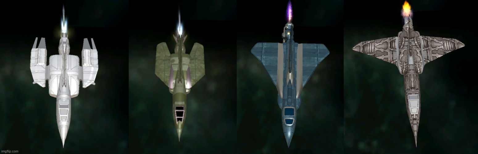 all my spaceplanes | image tagged in d22 model 1,ryq model 1,nmv model 1,ksb model 1 | made w/ Imgflip meme maker