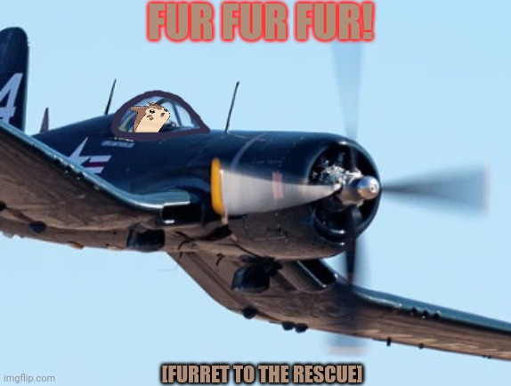 Pilot furret | FUR FUR FUR! [FURRET TO THE RESCUE] | image tagged in furret,pokemon,airplane,fur fur fur | made w/ Imgflip meme maker