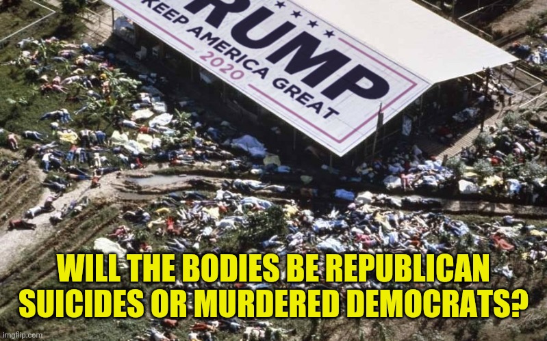 The Mystery of Trumptown | WILL THE BODIES BE REPUBLICAN SUICIDES OR MURDERED DEMOCRATS? | image tagged in trumptown,cult,suicide is badass,i will find you and i will kill you,vladimir putin smiling,trump supporters | made w/ Imgflip meme maker