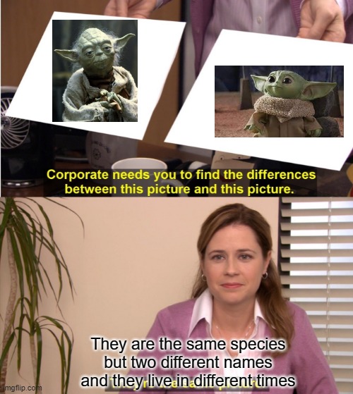 They're The Same Picture Meme | They are the same species but two different names and they live in different times | image tagged in memes,they're the same picture | made w/ Imgflip meme maker