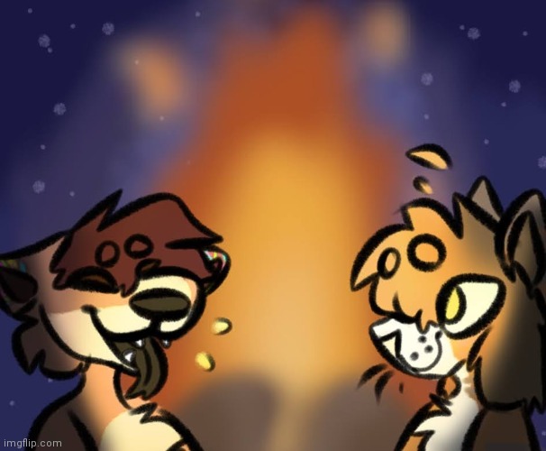 Gay boys around a fire (my art) | made w/ Imgflip meme maker