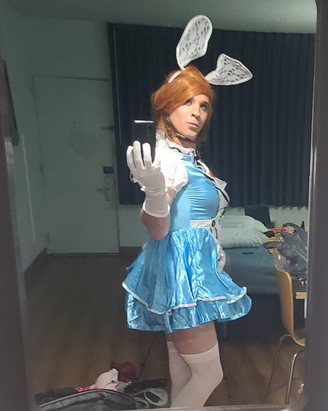 High Quality Alice in wonderland cosplay sissy Blank Meme Template