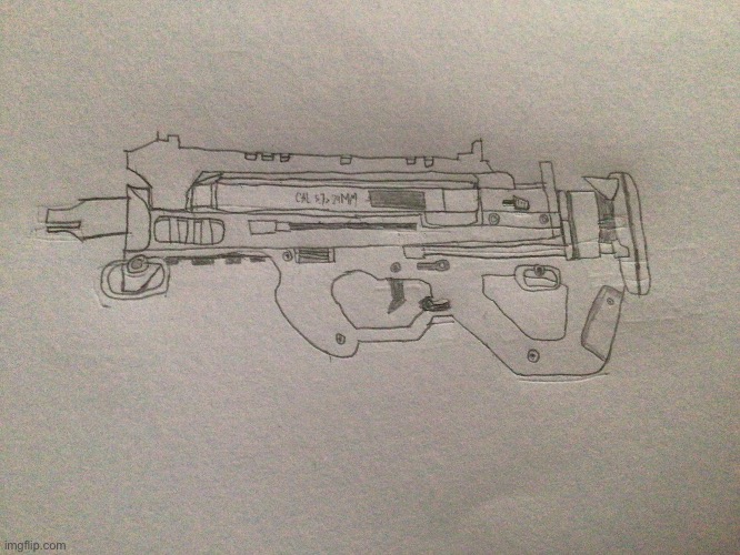 A drawing of the PDW-57 I made back in June and it’s one of my favorite drawings. | made w/ Imgflip meme maker