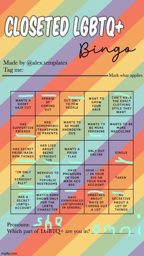 Closeted LGBTQ+ Bingo | image tagged in closeted lgbtq bingo | made w/ Imgflip meme maker