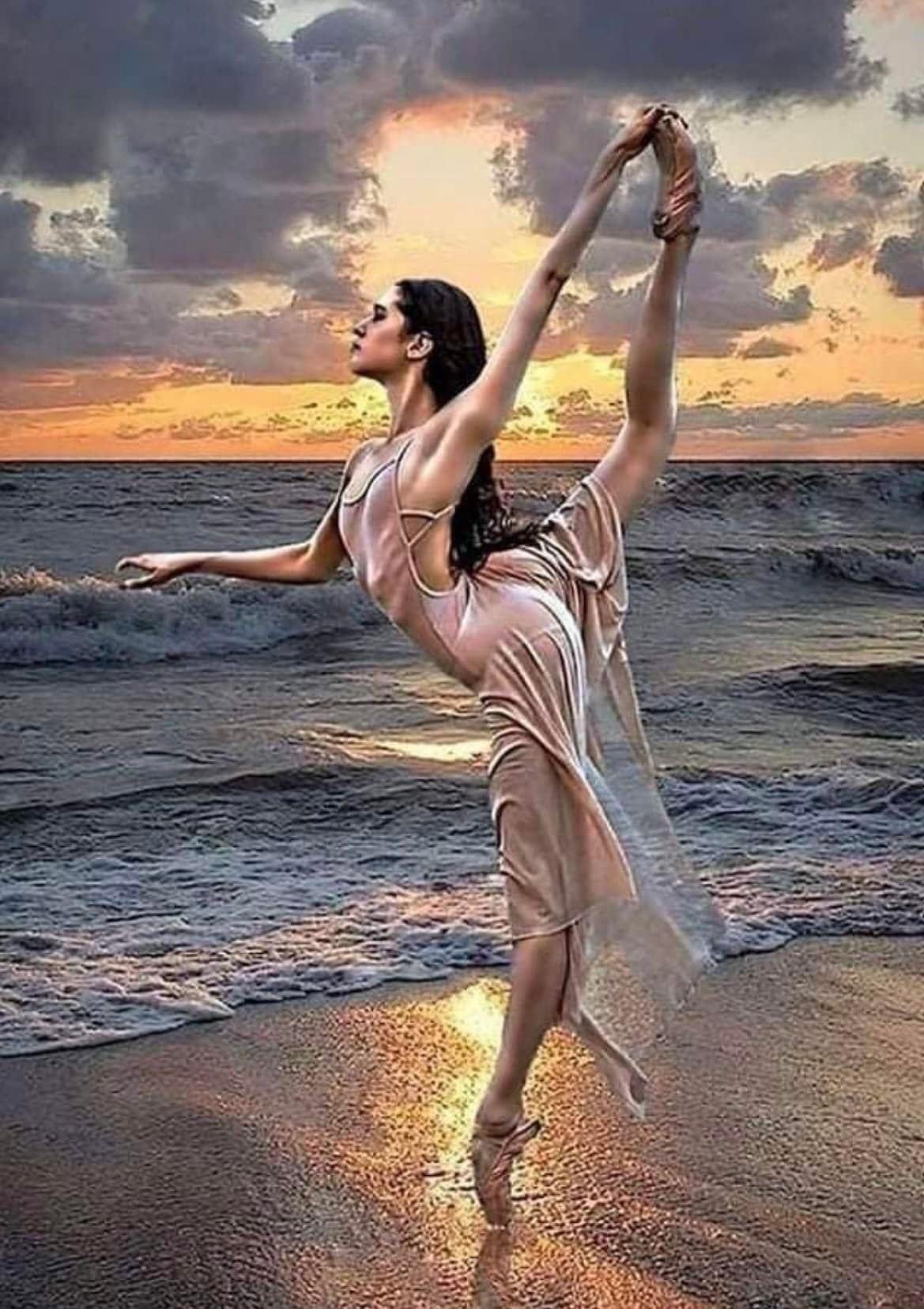 Dancer at beach Blank Meme Template