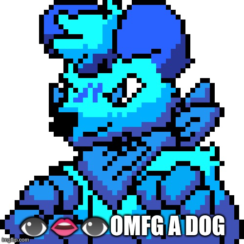 Larq but pixel | 👁👄👁OMFG A DOG | image tagged in larq but pixel | made w/ Imgflip meme maker