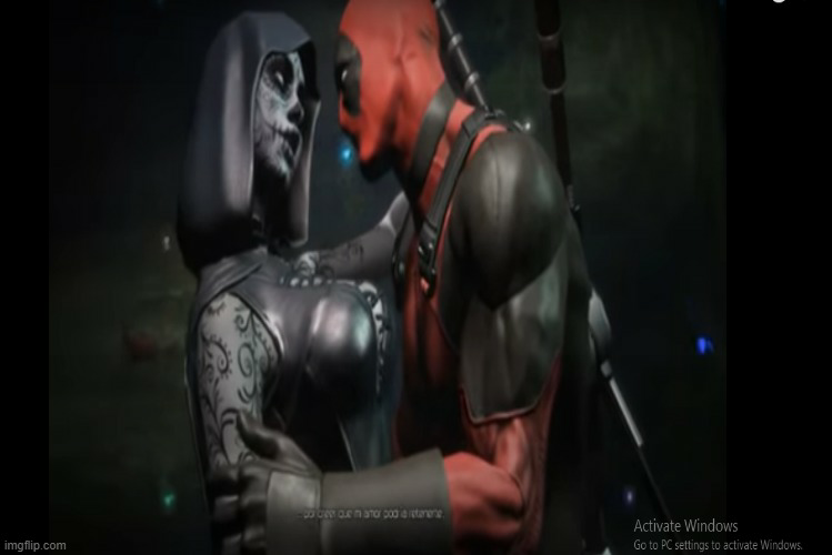 Deadpool kising Blank Meme Template