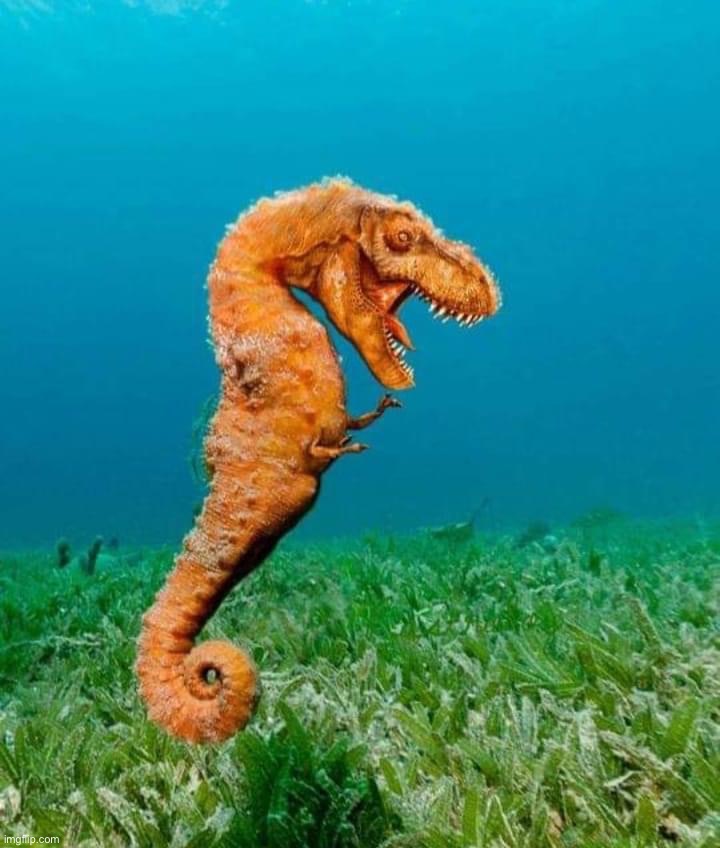 . | image tagged in dinosaur seahorse | made w/ Imgflip meme maker