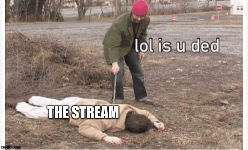 Lol is u ded | THE STREAM | image tagged in lol is u ded | made w/ Imgflip meme maker
