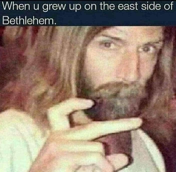 East side Jesus Blank Meme Template