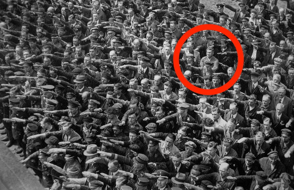 High Quality man alone in the crowd Blank Meme Template
