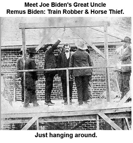 Meet Joe Biden's Great Uncle Remus | Just hanging around. | image tagged in train robber,horse thief,family crime business,criminal minds,bad luck biden,birds of a feather | made w/ Imgflip meme maker