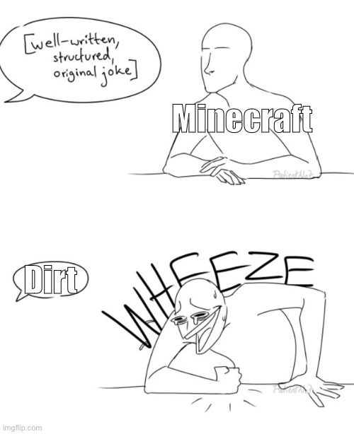 Dirt | Minecraft; Dirt | image tagged in wheeze | made w/ Imgflip meme maker