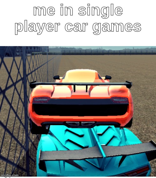me in single player car games | image tagged in cars,gaming | made w/ Imgflip meme maker