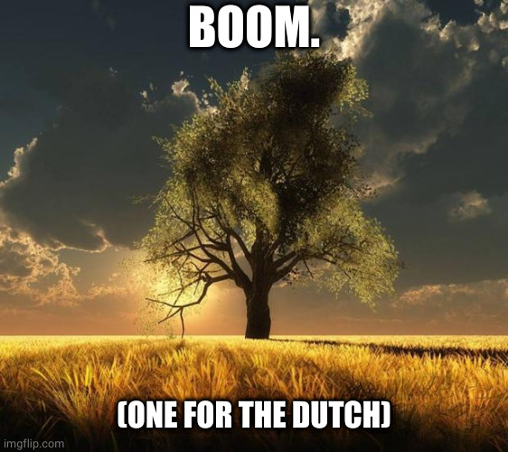 Tree of Life | BOOM. (ONE FOR THE DUTCH) | image tagged in tree of life | made w/ Imgflip meme maker