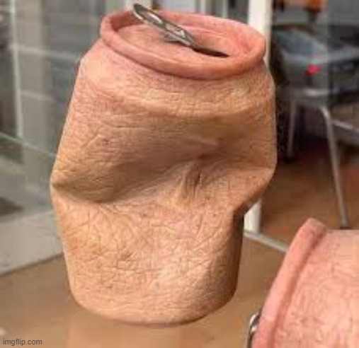 a can made out of human skin | image tagged in cursed image | made w/ Imgflip meme maker