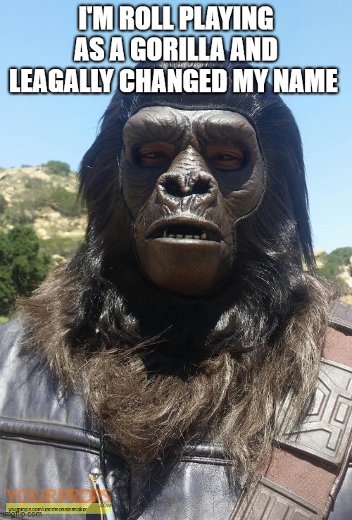 Andrew | I'M ROLL PLAYING AS A GORILLA AND LEAGALLY CHANGED MY NAME | image tagged in me | made w/ Imgflip meme maker