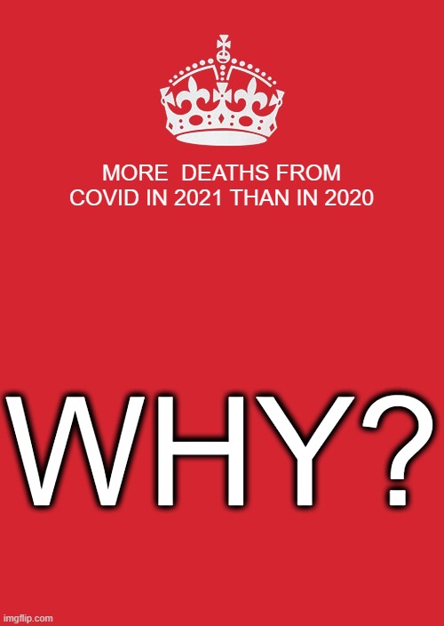 But, but a vaccine? | MORE  DEATHS FROM COVID IN 2021 THAN IN 2020; WHY? | image tagged in memes,keep calm and carry on red,question everything,dr fauci | made w/ Imgflip meme maker