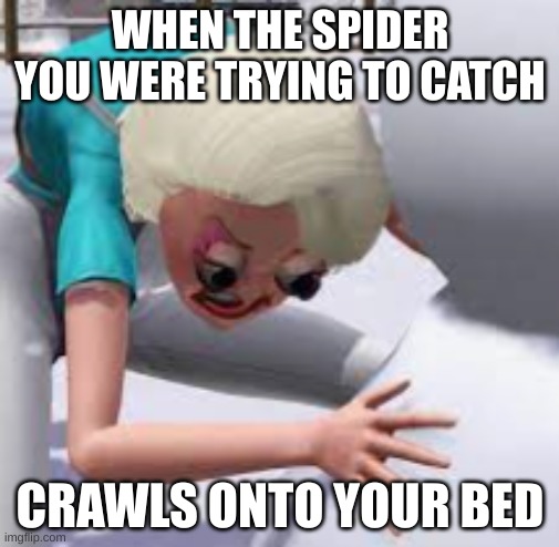 WHEN THE SPIDER YOU WERE TRYING TO CATCH; CRAWLS ONTO YOUR BED | image tagged in sims | made w/ Imgflip meme maker