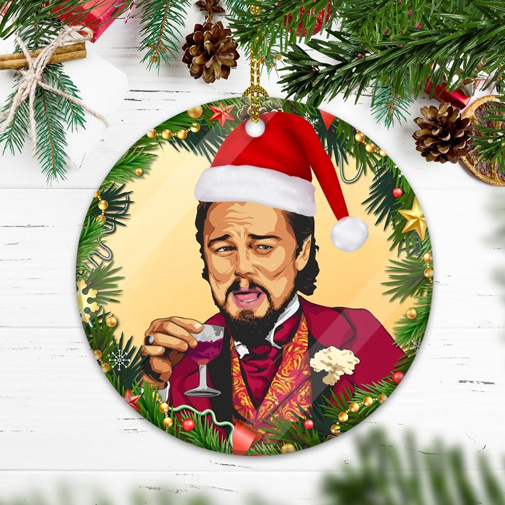 Laughing Leonardo DeCaprio Django Christmas Blank Meme Template