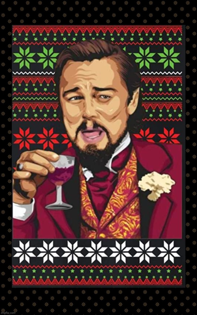 Laughing Leonardo DeCaprio Django Christmas Sweater Blank Meme Template