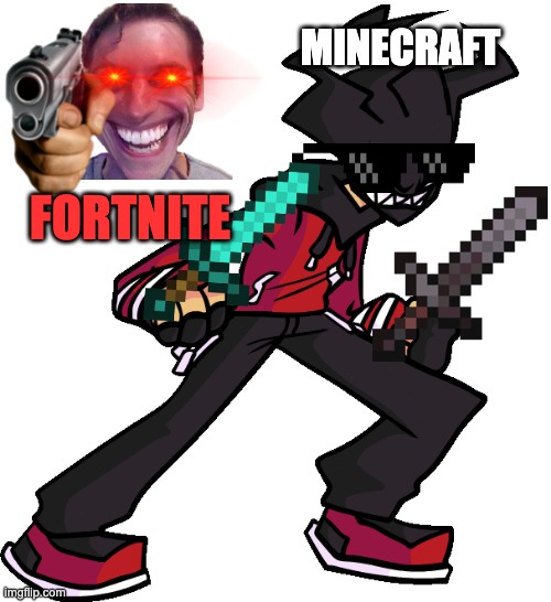 Minecraft fortnite meme | MINECRAFT; FORTNITE | image tagged in minecraft | made w/ Imgflip meme maker