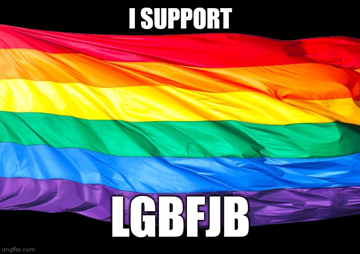 Gay Flag | I SUPPORT; LGBFJB | image tagged in gay flag | made w/ Imgflip meme maker