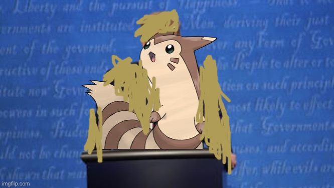 High Quality President Furret Fur Snax Announcement Blank Meme Template