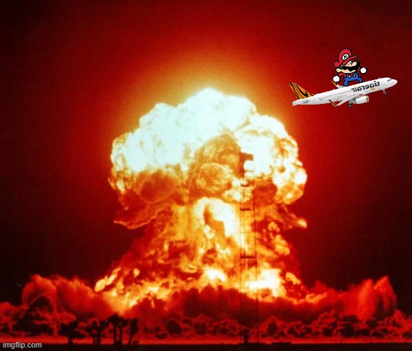 mario survives the nuke.mp3 | image tagged in nuke,mario | made w/ Imgflip meme maker