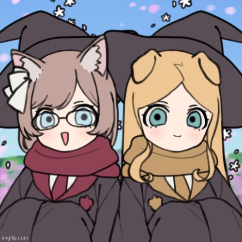 me and my friend at hogwarts in Picrew | image tagged in picrew,hogwarts | made w/ Imgflip meme maker