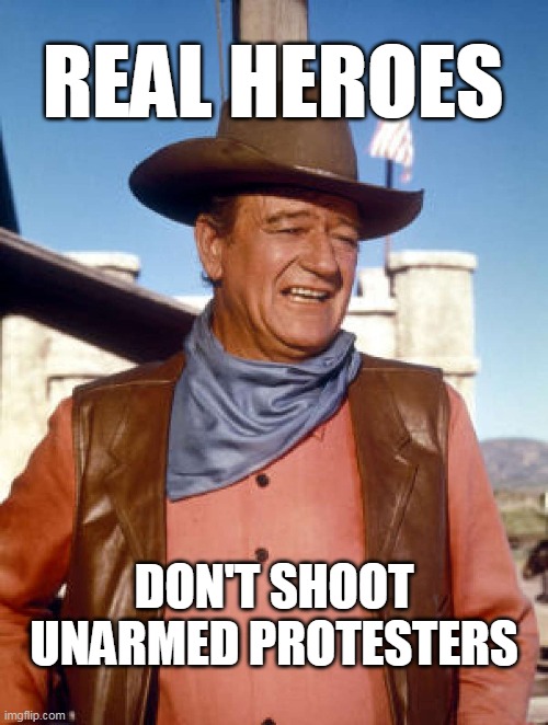 REAL HEROES; DON'T SHOOT UNARMED PROTESTERS | image tagged in shooting | made w/ Imgflip meme maker