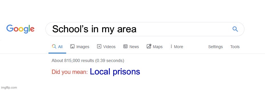 Did you mean? | School’s in my area; Local prisons | image tagged in did you mean | made w/ Imgflip meme maker