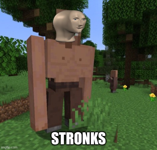 stronks |  STRONKS | image tagged in villager golem,stronks | made w/ Imgflip meme maker