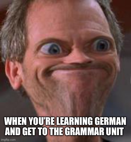 Only people who learn German will understand |  WHEN YOU’RE LEARNING GERMAN AND GET TO THE GRAMMAR UNIT | image tagged in hmmm i'm screwed,german,language | made w/ Imgflip meme maker