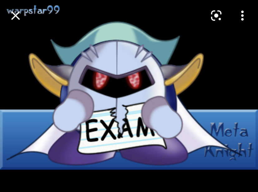 Meta Knight ripping the exam Blank Meme Template