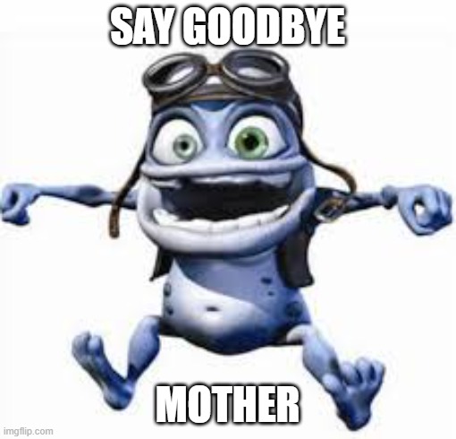 SAY GOODBYE MOTHER | image tagged in crazy frog | made w/ Imgflip meme maker
