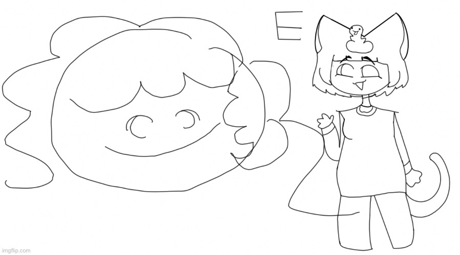 hey guys i drew a nice picture of a girl, the other one is just a ugly cat | made w/ Imgflip meme maker