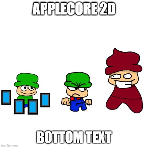 Applecore2d | APPLECORE 2D; BOTTOM TEXT | image tagged in apple | made w/ Imgflip meme maker