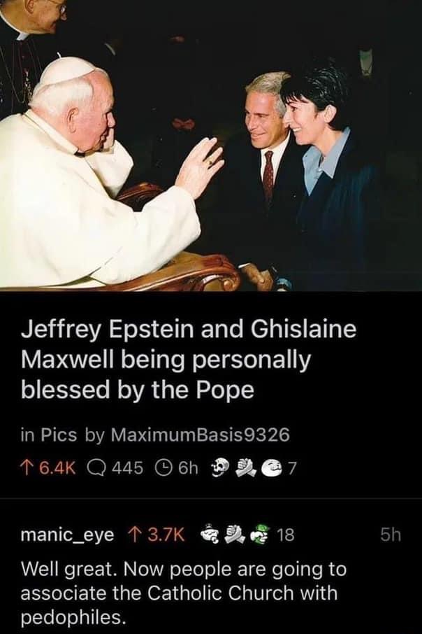 High Quality Jeffrey Epstein Ghislaine Maxwell Pope Blank Meme Template