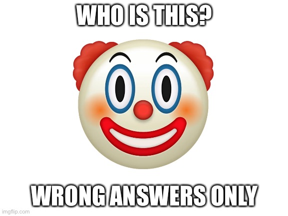 Blank White Template | WHO IS THIS? WRONG ANSWERS ONLY | image tagged in blank white template | made w/ Imgflip meme maker