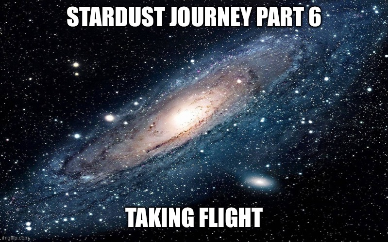 Galaxy | STARDUST JOURNEY PART 6; TAKING FLIGHT | image tagged in galaxy | made w/ Imgflip meme maker