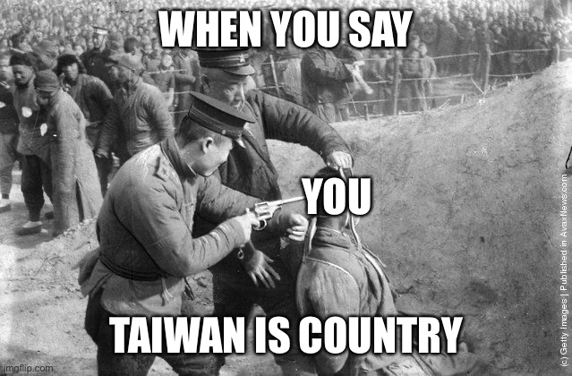 Go to amogus jail | WHEN YOU SAY; YOU; TAIWAN IS COUNTRY | image tagged in mao execution jpg,a | made w/ Imgflip meme maker