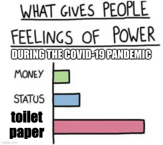 What Gives People Feelings of Power | DURING THE COVID-19 PANDEMIC; toilet paper | image tagged in what gives people feelings of power,covid 19,toilet paper | made w/ Imgflip meme maker