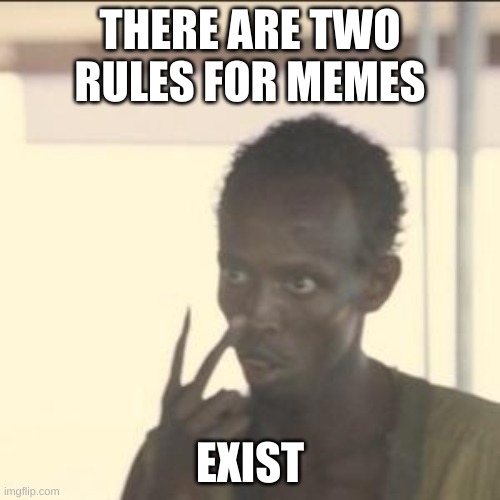 counting man | THERE ARE TWO RULES FOR MEMES; EXIST | image tagged in memes,look at me | made w/ Imgflip meme maker